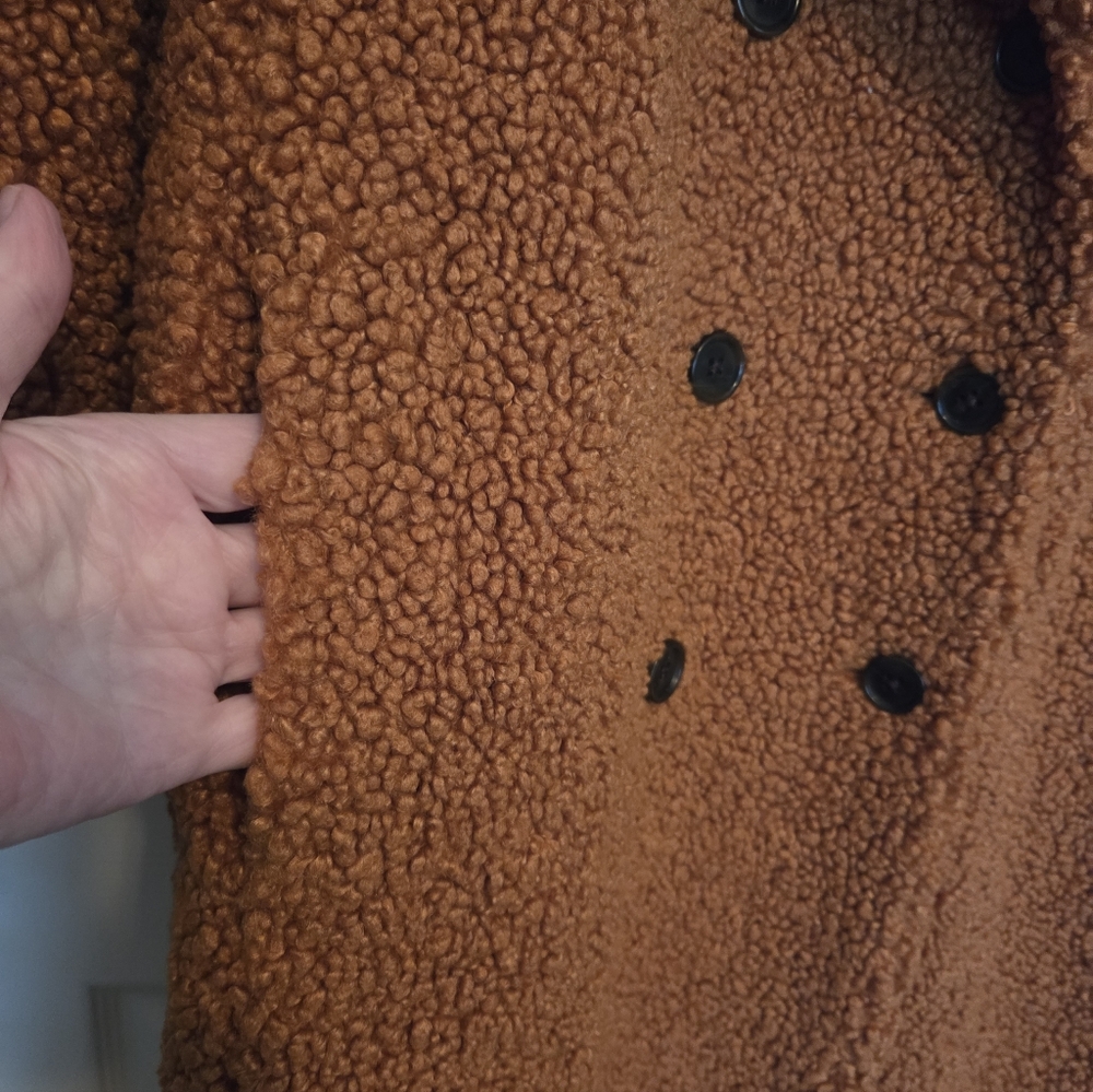 NWT J.CREW DOUBLE-BREASTED TEDDY SHERPA TOPCOAT SIZE S - Picture 4 of 9